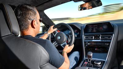 Gautam Sharma drives the BMW M8 Competition Coupe at the Autodromo Internacional do Algarve