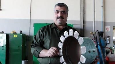 Dubai, United Arab Emirates - November 29, 2012. Abdulla Saleh Aljammal ( Assistant Mechanical Engineer, Transportation Department - Dubai Municipality ) at the workshop in Dubai Municipality. ( Jeffrey E Biteng / The National )