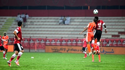 Al Ahli try to build on their advantage - but Ajman would go on to win the game 2-1. Lee Hoagland/The National