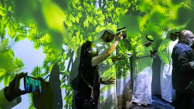 A Colossal Biosciences exhibition, in partnership with Museum Of The Future, at the World Governments Summit in Dubai. Antonie Robertson / The National