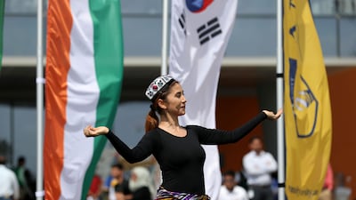 Special Olympic athletes visiting Amity University in 2019, to take part in events such as Zumba, Tai Chi and an Uzbek traditional dance. Chris Whiteoak / The National