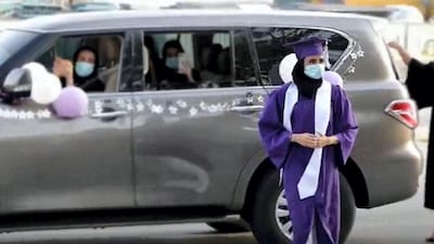Last year, American Academy for Girls held a drive through graduation. Courtesy American Academy for Girls