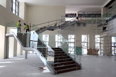 The main lobby, where there will be a parent cafe, is still under construction. Chris Whiteoak / The National