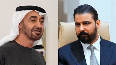 President Sheikh Mohamed held a phone call with prime minister-designated Ali Al Zaidi. UAE Presidential Court / Iraqi Presidency