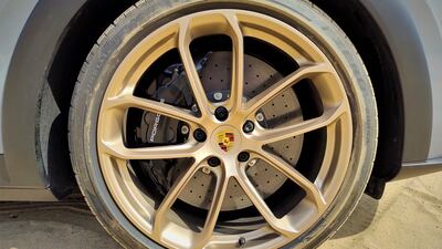 The 22-inch gold rims and Pirelli P Zero Corsa tyres are bespoke to the GT.