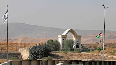 A Picture taken from the Israeli side of the border fence in Baqura. AFP