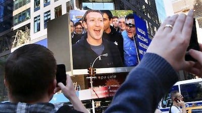 Facebook is seeking a valuation of up to US$96 billion (Dh352bn) for its IPO, but industry insiders say this could be optimistic. AP Photo