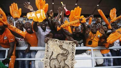Ivory Coast’s fans celebrate after winning their semi-final soccer match of the 2015 African Cup of Nations against Democratic Republic of Congo in Bata, February 4, 2015. Goals from Yaya Toure and Gervinho helped steer Ivory Coast into the African Nations Cup final in a 3-1 win over Democratic Republic of Congo in the Estadio de Bata on Wednesday. REUTERS/Amr Abdallah Dalsh