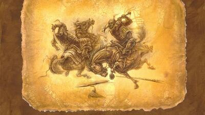 A handout image of art work by the artist Nurlan Bazhirov who will be painting live at Adihex until Saturday. (Courtesy: Swiss Art Gate)