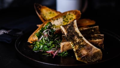 Roasted bone marrow. Courtesy Distillery