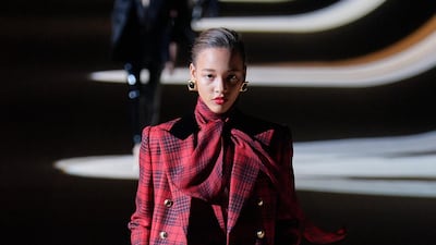 A look from the Saint Laurent autumn / winter 2020 collection, by Anthony Vaccarello. Courtesy Saint Laurent