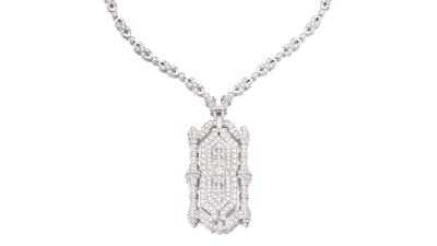 A necklace set with brilliant-cut diamonds with a maker's mark for Chatila.