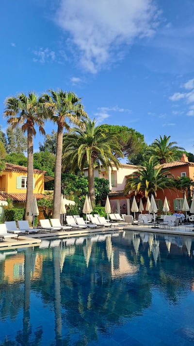 La Bastide de St Tropez hotel has a central garden and swimming pool. Photo: Sarah Maisey