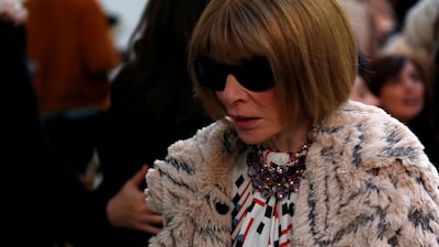Editor-in-chief of 'Vogue' Anna Wintour attends Schiaparelli Haute Couture Spring/Summer 2020 collection show in Paris. Reuters