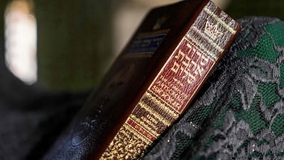 A Jewish prayer book at the site believed to be the tomb of the Prophet Nahum at a synagogue bearing his name in the northern Iraqi town of Al Qosh, about 50 kilometres north of Mosul.