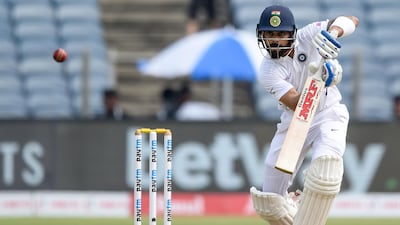 India's captain Virat Kohli plays a shot. AFP