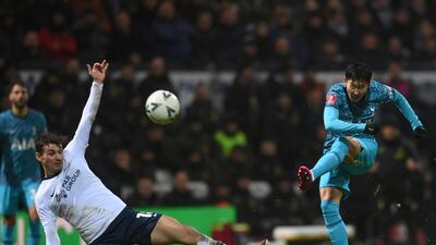 Son Heung-Min scores Tottenham's first goal. Getty
