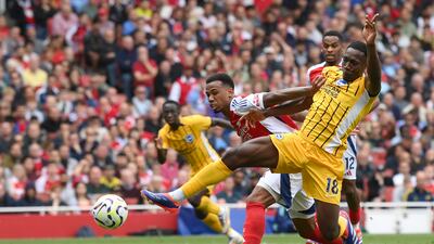Former Arsenal attacker scored in both Brighton’s opening games but minimal impact at the Emirates even after Gunners went down to 10 men. Getty Images