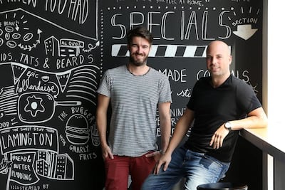 Tom Arnel and Sergio Lopez at Al Joud Center in Al Quoz area in Dubai. Pawan Singh / The National