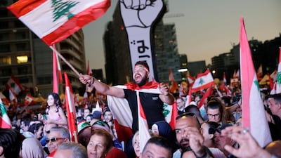 Lebanese protesters gathered in Beirut's Martyrs' Square on the Sunday of Unity on November 3, 2019. Reuters