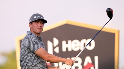 Michael Thorbjornsen tees off on the 9th hole. Getty