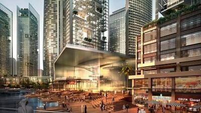 An artist's impression of the new opera house and museum of modern art that will be built on Emaar Boulevard. Supplied: AFP PHOTO / Dubai Media Office