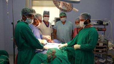 The man told doctors that he could not explain his urge to swallow knives. “He told us he would swallow the knives along with a glass of water,” Dr Jatinder Malhotra in Amritsar said. The Corporate Hospital / AFP Photo