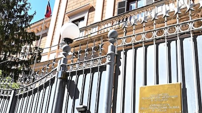 The Russian Embassy in Rome, where two officials were expelled. AFP.