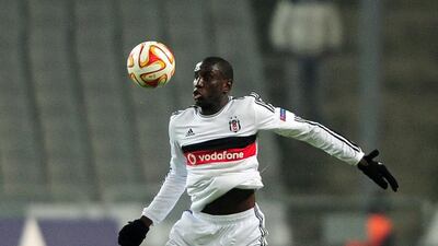 Besiktas' Demba Ba controls the ball during the Uefa Europa League Group C match against FK Partizan at Ataturk Olympic Stadium in Istanbul. AFP PHOTO/OZAN KOSE