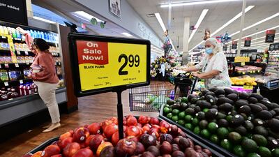 Supermarket shoppers in Alhambra, California. US government figures showed a key measure of core consumer prices rose in September to a 40-year high. AFP