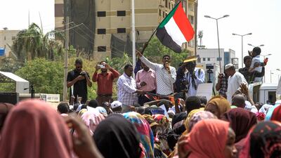 Sudanese people protest in Khartoum. AFP