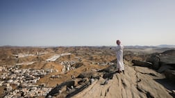 Pilgrims climb Jabal Al Nour to visit Cave Hira during Hajj in Makkah, Saudi Arabia. Getty Images
