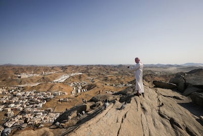 Pilgrims visit Jabal Al Nour, where Cave Hira is located, in Makkah, Saudi Arabia. Getty Images