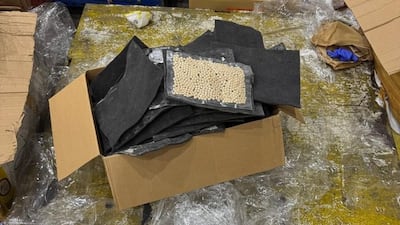 Amphetamine pills seized in the joint operation between the UAE and Saudi Arabia. Photo: Wam