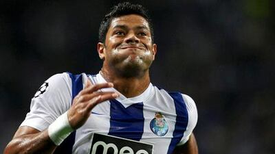 Hulk celebrates scoring a goal for Porto