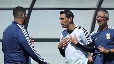 Argentina's Angel Di Maria attends training. Albert Gea / Reuters
