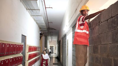 Construction continues at the Omkar SRA building complex in Bhoiwada, Mumbai. Subhash Sharma for The National