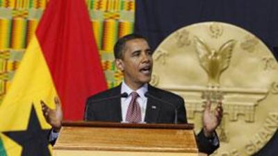 The America president Barack Obama addresses the Ghanaian parliament in Accra.