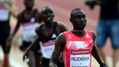 Gold medalist David Rudisha of Kenya competes in the men's 800 metres final of the Gyulai Istvan Memorial - Hungarian Athletics Grand Prix at the athletic center of Szekesfehervar, Hungary on July 18, 2016. Attlia Kisbenedek / AFP