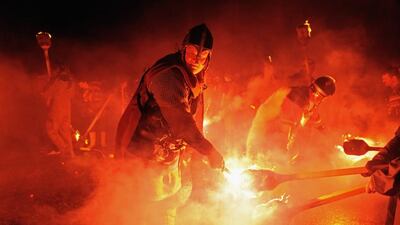 The torches of the Jarl Squad are lit. Jeff J Mitchell / Getty Images