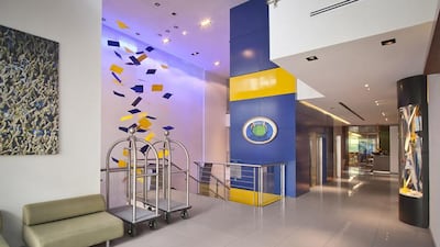 The lobby at the Hotel Boca Juniors hotel. Courtesy Hotel Boca Juniors