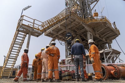 A land drilling oil rig operated by Oil and Natural Gas Corp in Bhimavaram, Andhra Pradesh. Bloomberg