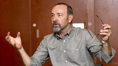 Kevin Spacey during one of the training programmes for The Middle East Theatre Academy. Courtesy Meta