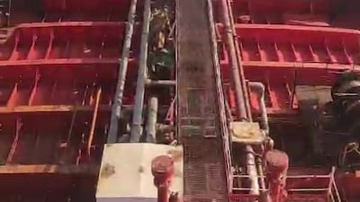All 24 crew members on the unladen tanker were rescued by Oman's navy