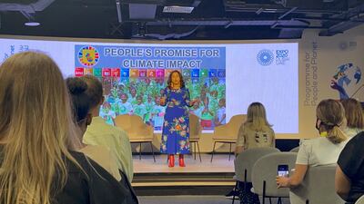 Kehkashan Basu gave a talk at Expo 2020 Dubai's Climate Change and Biodiversity Week in October. Photo: Kehkashan Basu