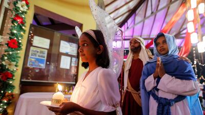 Children at the Christ King Church in Colombo, Sri Lanka. EPA