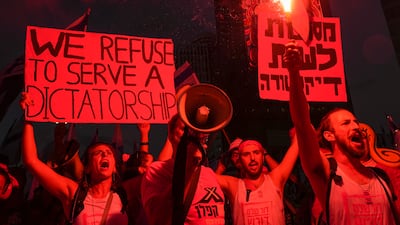 Protests over the government's plans to overhaul the judicial system have rocked Israel this summer. AP