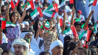 Crowds witness the Union Fortress 5 military parade in Ajman. Wam
