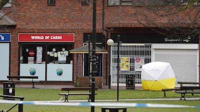 A police cordon remains at The Maltings shopping centre in Salisbury, southern England, where former Russian spy Sergei Skripal, and his daughter Yulia, were found critically ill after an attack by nerve agent. / AFP PHOTO / Adrian DENNIS