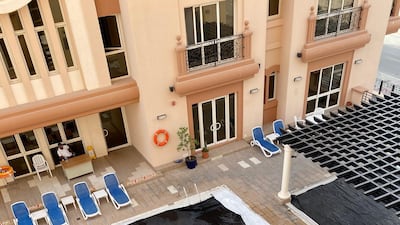 A number of community pools in residential areas in Dubai have been closed off to tenants until further notice. Courtesy: Canal Residence West resident
